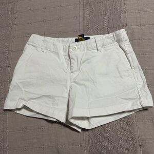 Polo Ralph Lauren Girls Chino Shorts White Cotton 6X Flat Front Pockets